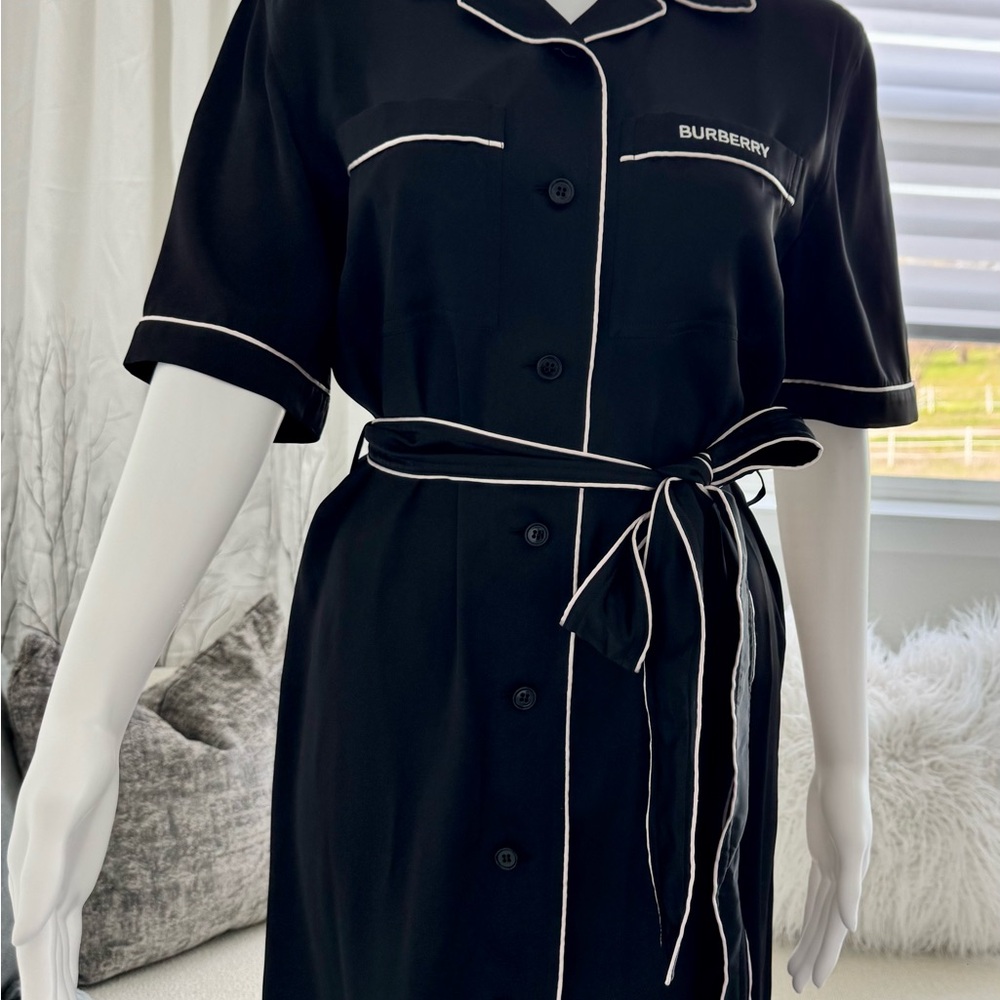 Brand New Burberry Black Camile Belted Shirt Dress — Size 2 (36 EU)